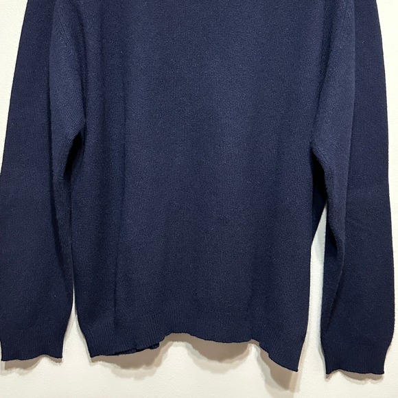 Field Gear 100% Cashmere Sweater Mens XL V-Neck Long Sleeve Classic Navy Blue - Picture 8 of 12